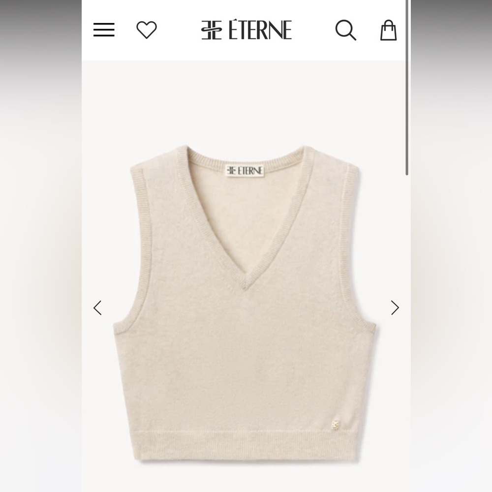 Eterne cashmere cropped vest size M/L